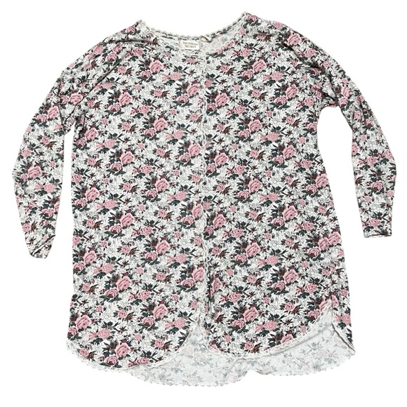 VICTORIA’S SECRET Lace Floral Long Sleeve asleep Shirt Nightgown Size M/L - Picture 11 of 11